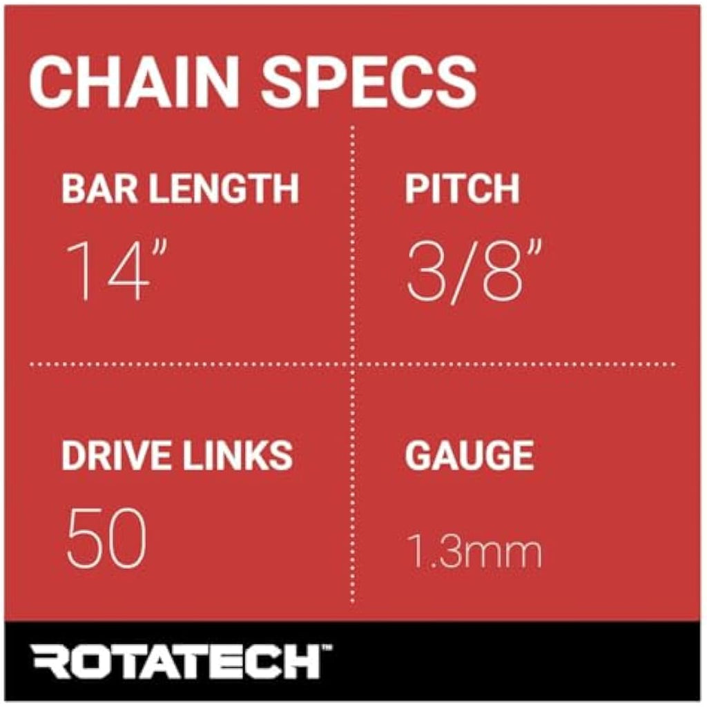 Rotatech 14" Chainsaw Chains (2 Pack) | 3/8" LP 0.050" 50DL for Stihl