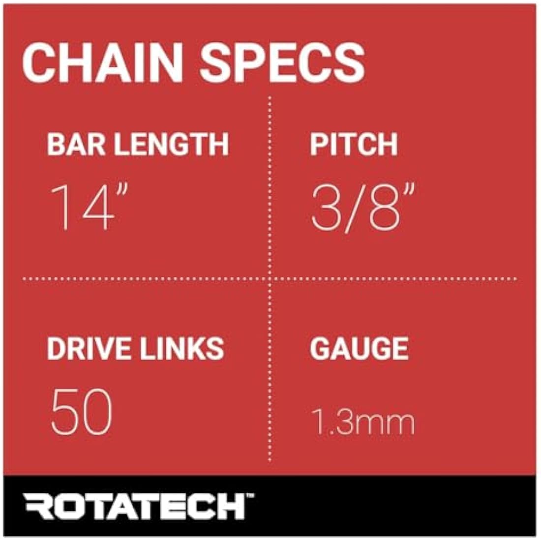 Rotatech 14" Chainsaw Chains (2 Pack) | 3/8" LP 0.050" 50DL for Stihl