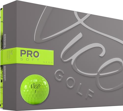 Vice Golf Pro Soft Urethane Golf Balls – Neon Lime, 3-Piece Construction