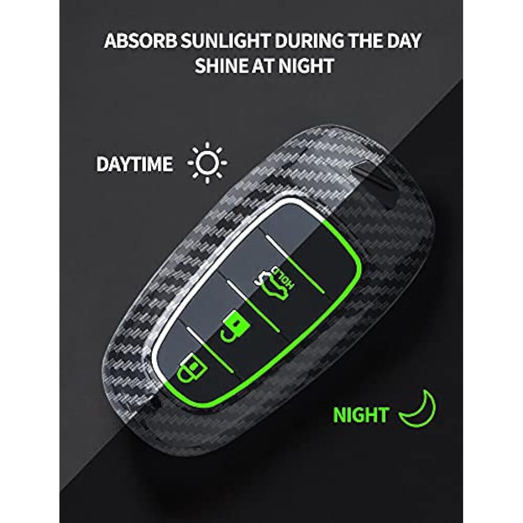 ontto Car Key Fob Cover for Hyundai Sonata Tucson Santa Fe – Carbon Black