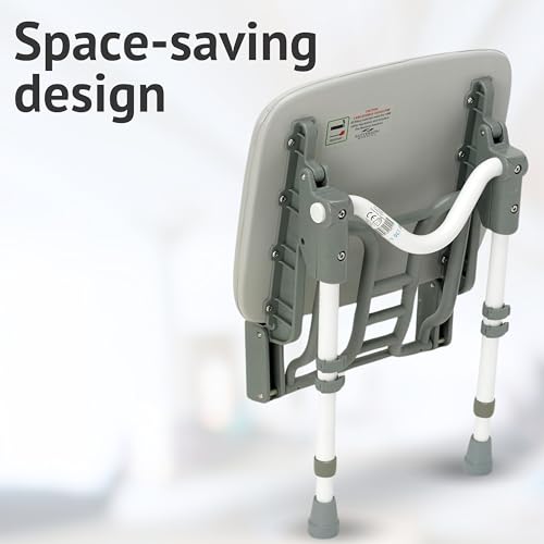 Jolof Store Padded Shower Stool – Adjustable Folding Bathroom Seat