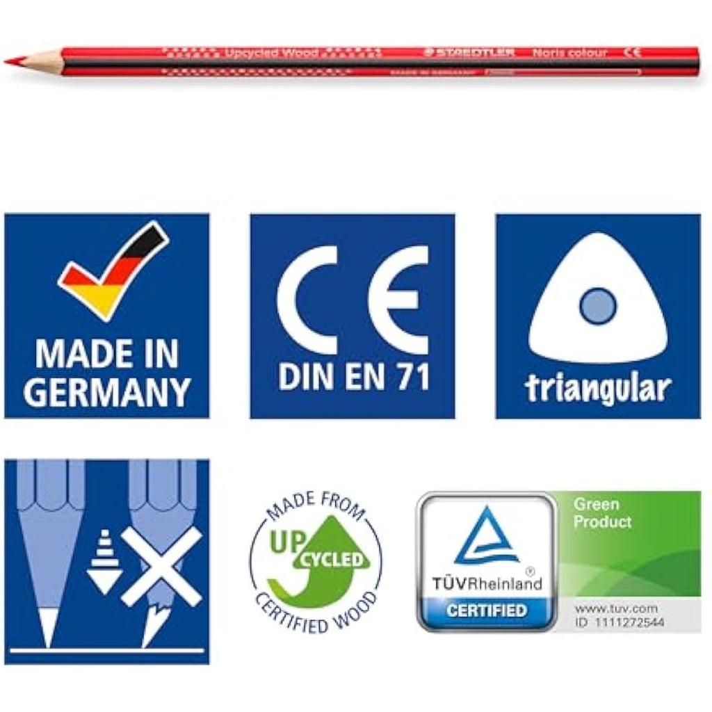 Staedtler Noris Colouring Pencils - 144 Pack Ergonomic Triangular Set