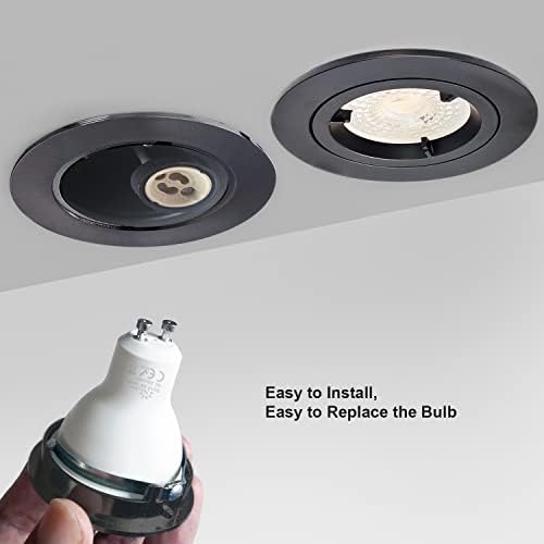 Jolof Store 90-Min Fire Rated GU10 Recessed Downlight | Matte Black 4-Pack
