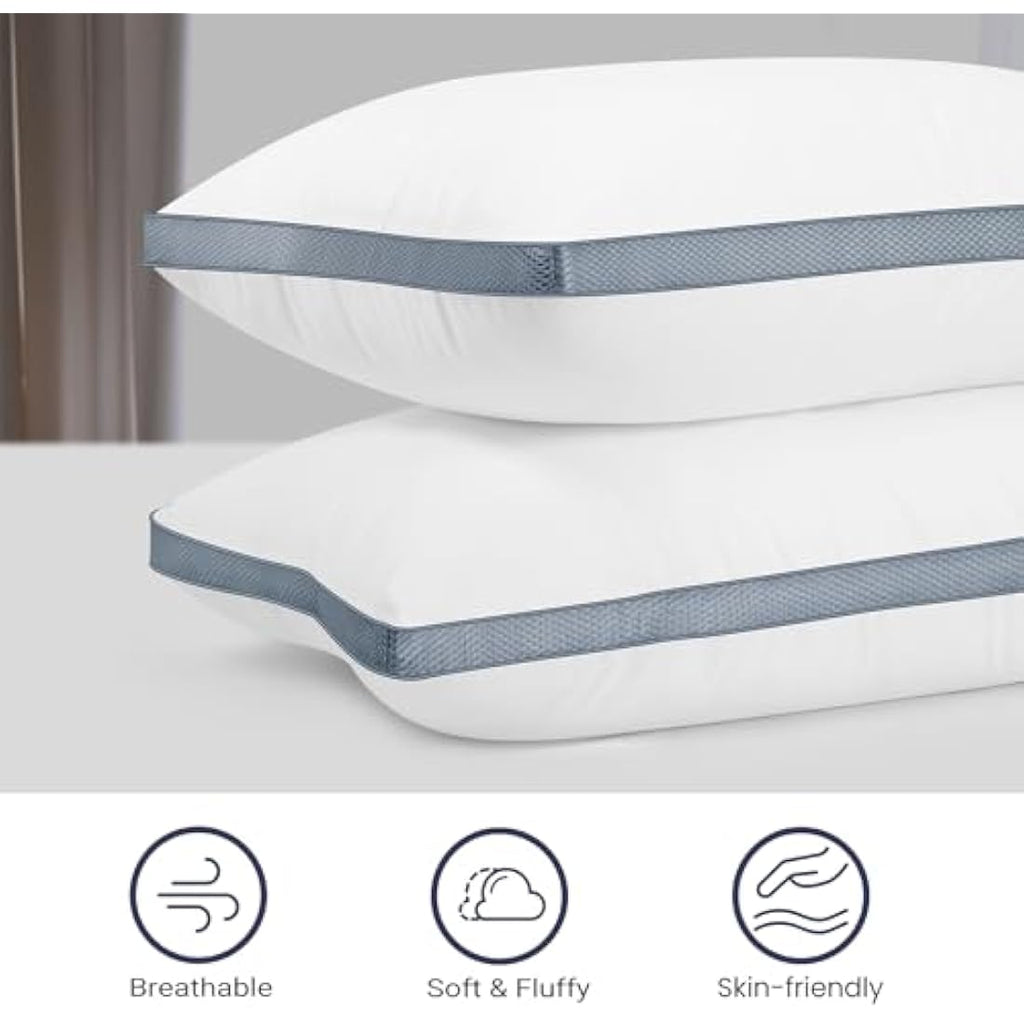 BedStory Hotel Quality Bed Pillows 2 Pack - Dark Gray Microfiber
