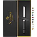 Scriveiner Black Rollerball EDC Luxury Pocket Pen | Chrome Finish