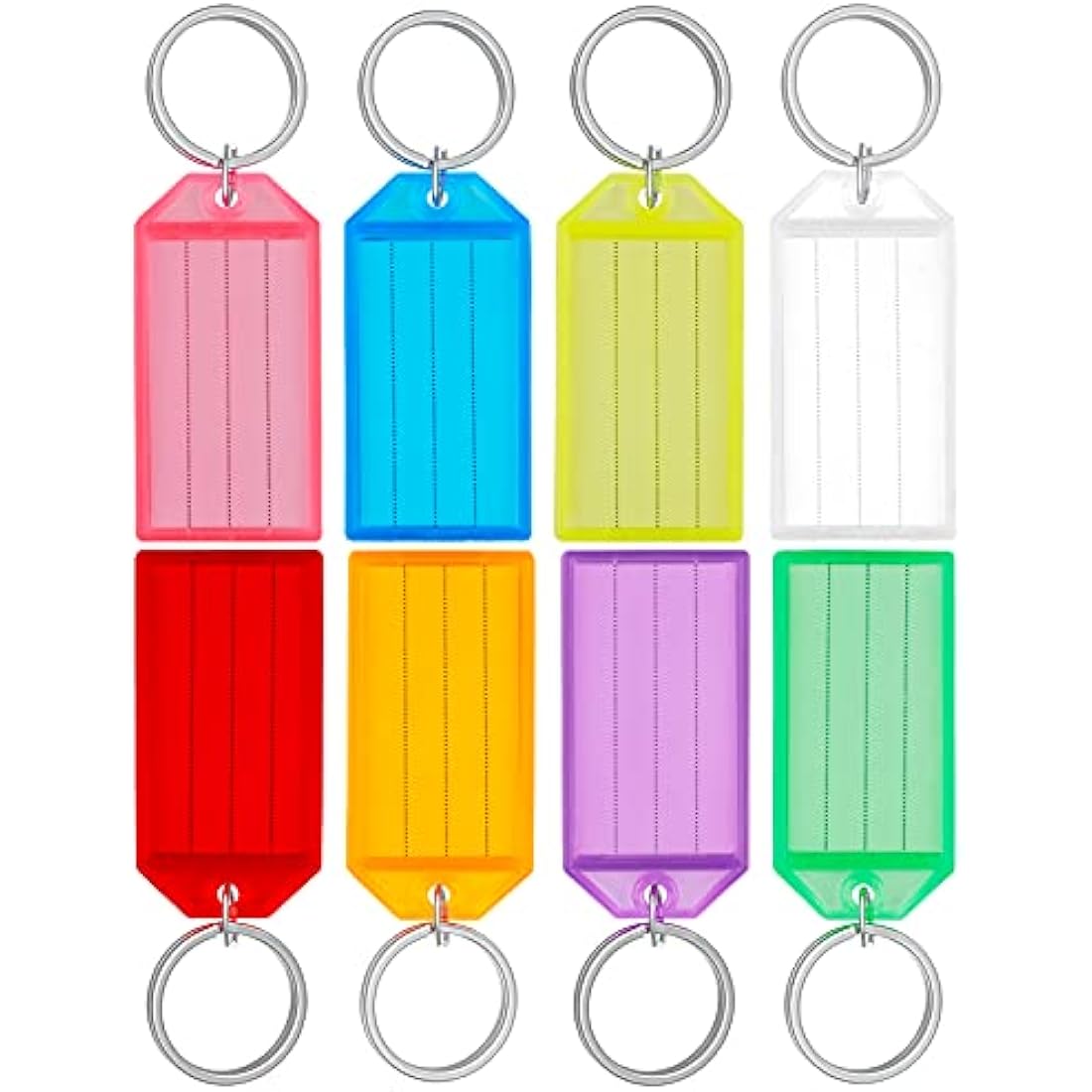 Uniclife Plastic Key Tags with Split Ring and Label Window – 40 Pack