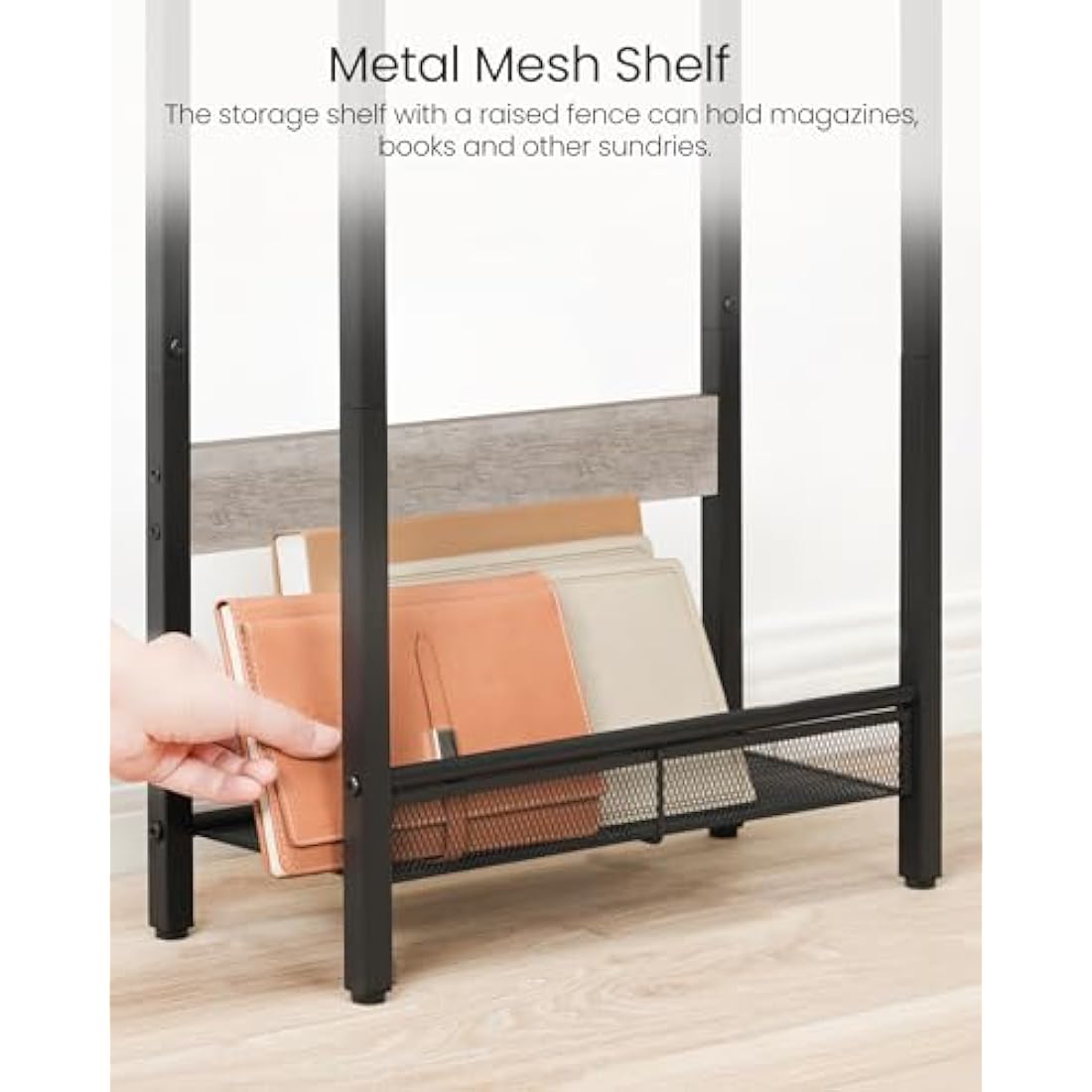 CHOEZON Narrow Side Table with Charging Station | Slim Greige Nightstand