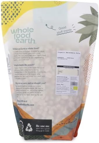 Wholefood Earth Organic Macadamia Nuts – 2kg Raw Vegan Wholefoods