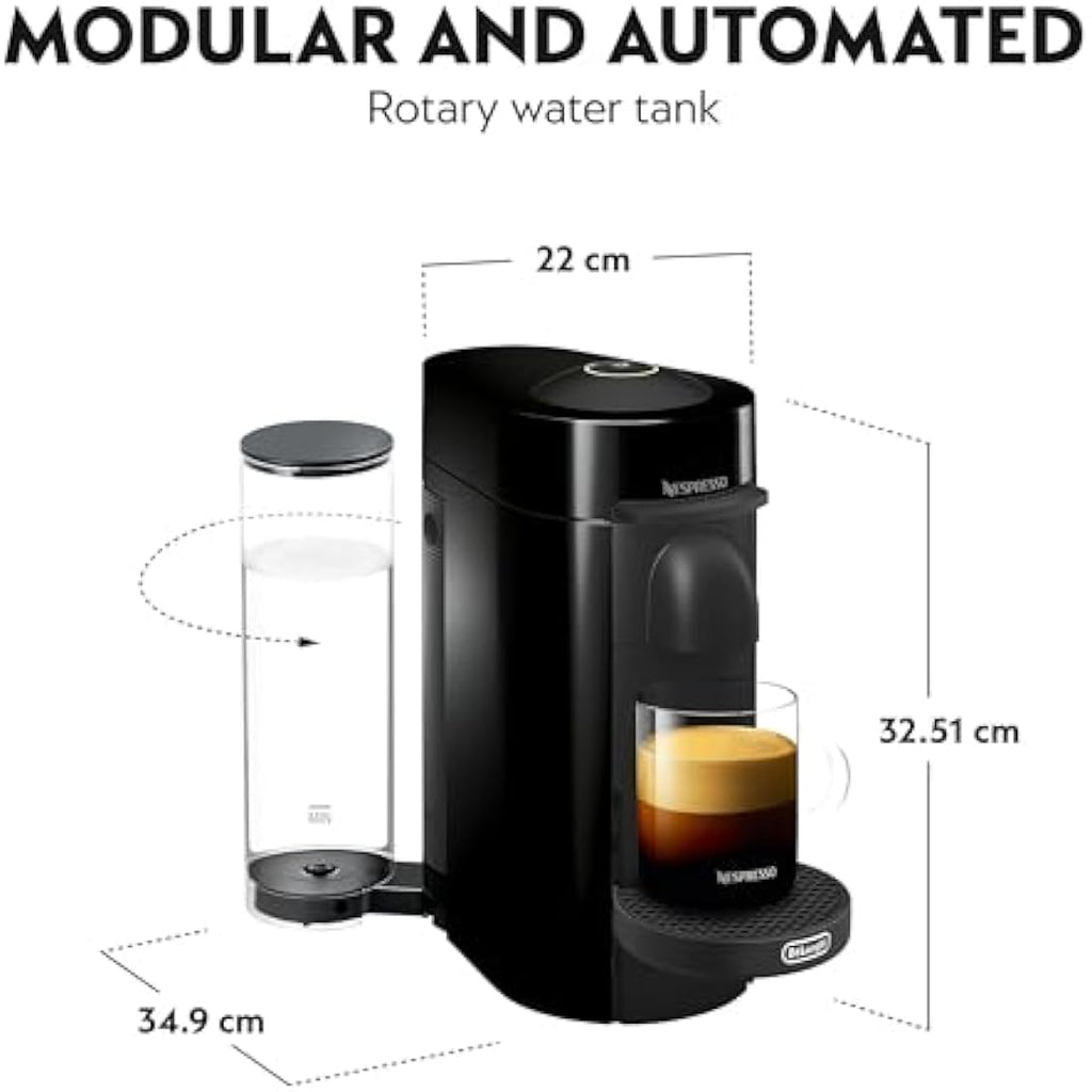 Nespresso Vertuo Plus Coffee Machine by De'Longhi – Black, EN150.B