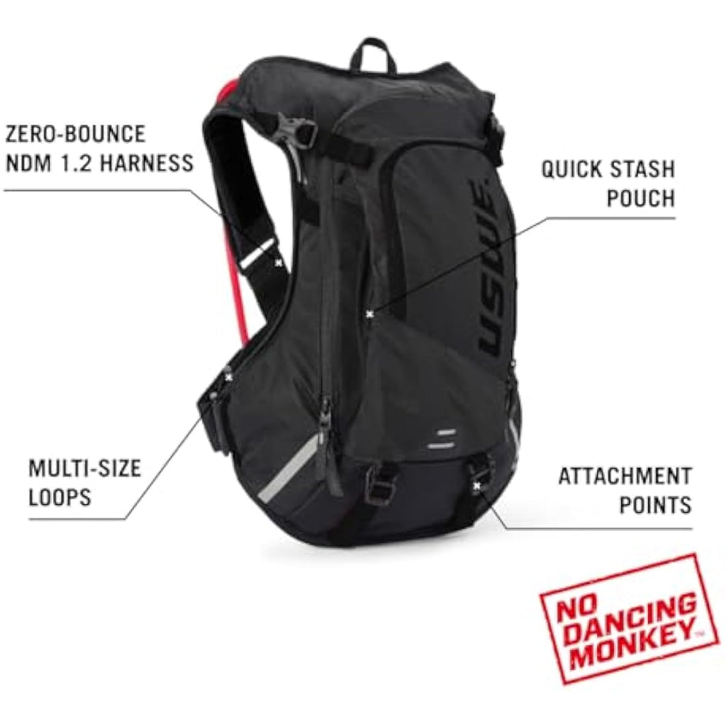 USWE MTB Hydro 12 Hydration Backpack – 3L Bladder – Carbon Black