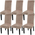 Fuloon Velvet Dining Chair Covers – Elastic Seat Slipcovers, Set of 6
