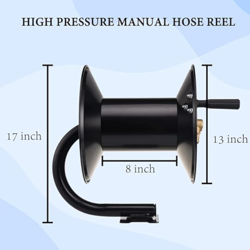 M MINGLE Heavy Duty Steel Pressure Washer Hose Reel, 150ft, 4000 PSI