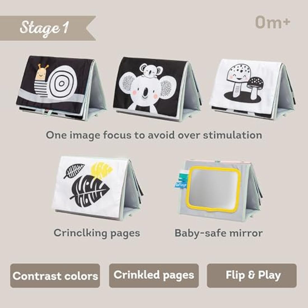 Taf Toys Koala Tummy Time Sensory Book – Soft Activity Book with Teether