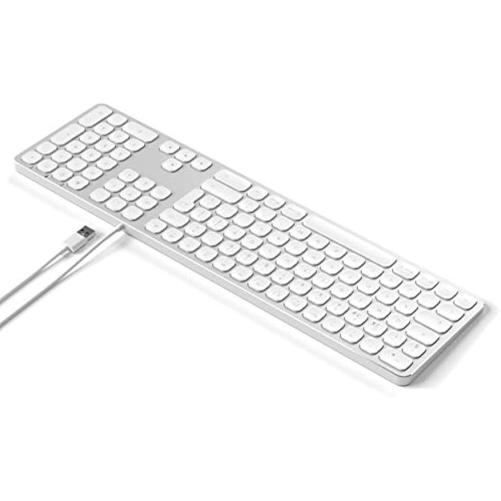 Satechi Aluminum Wired USB Keyboard with Numeric Keypad – Silver