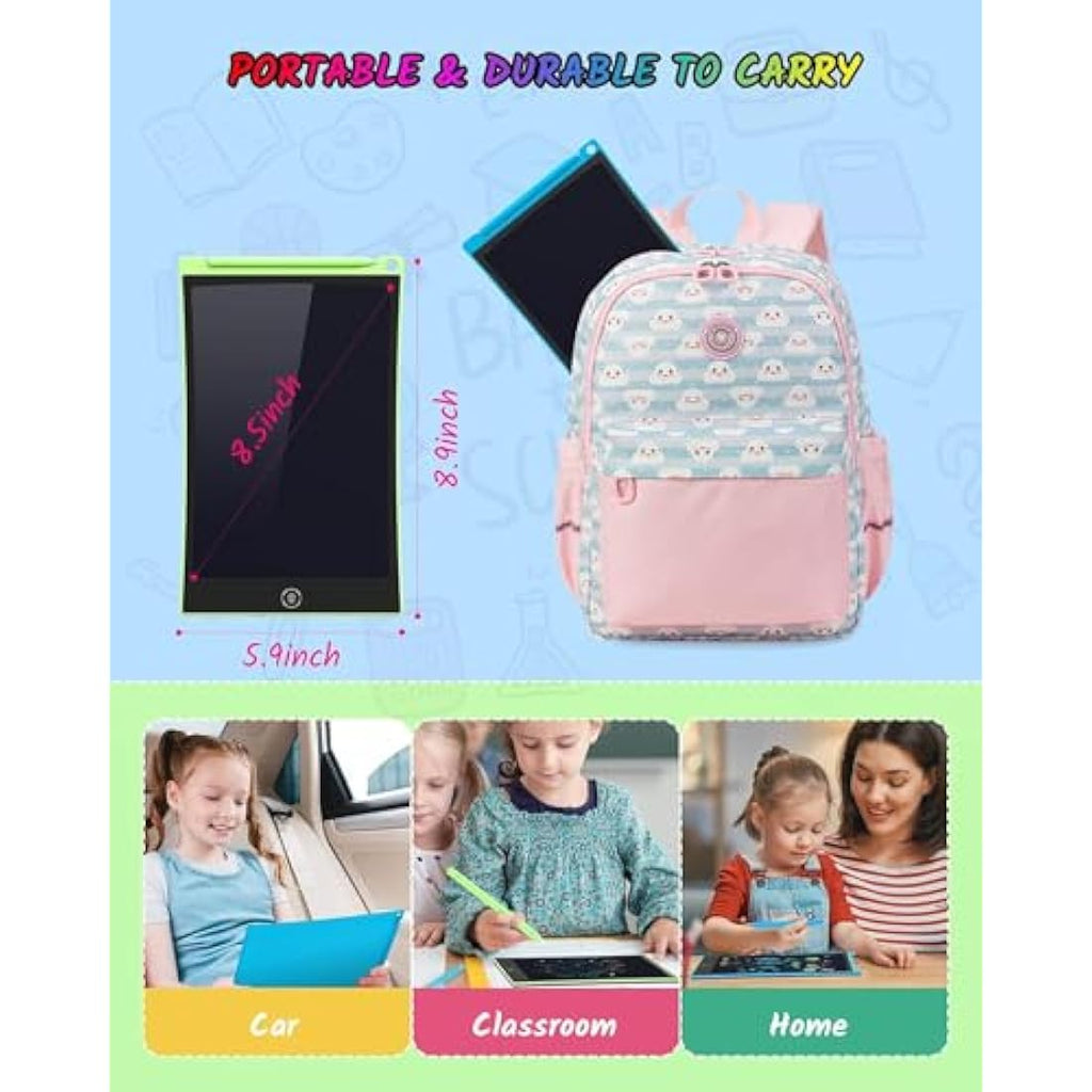 TECJOE 2-Pack LCD Writing Tablet | 8.5 Inch Colorful Doodle Board for Kids