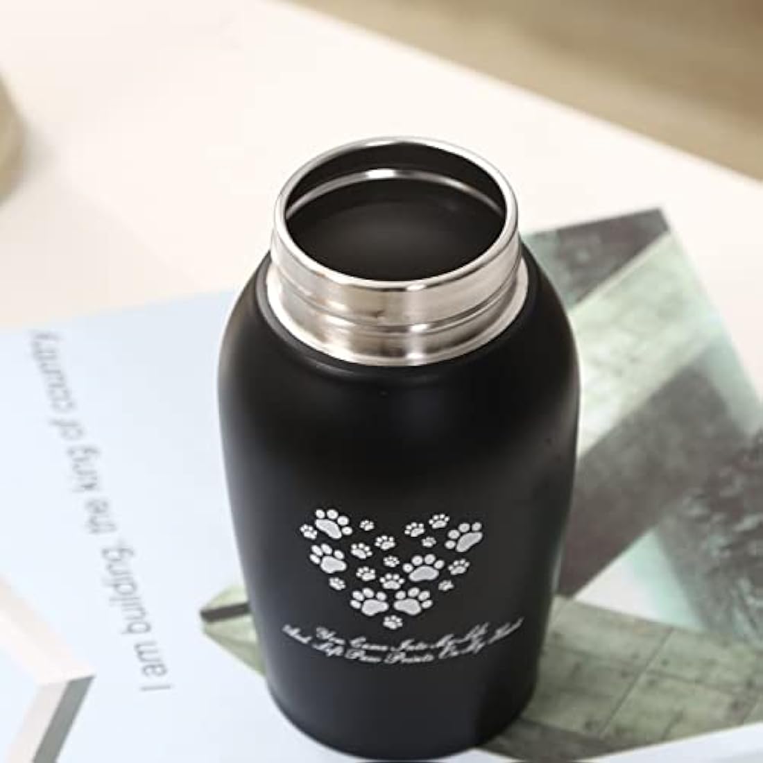 Pet Memorial Urn – Stainless Steel Paw Print Keepsake