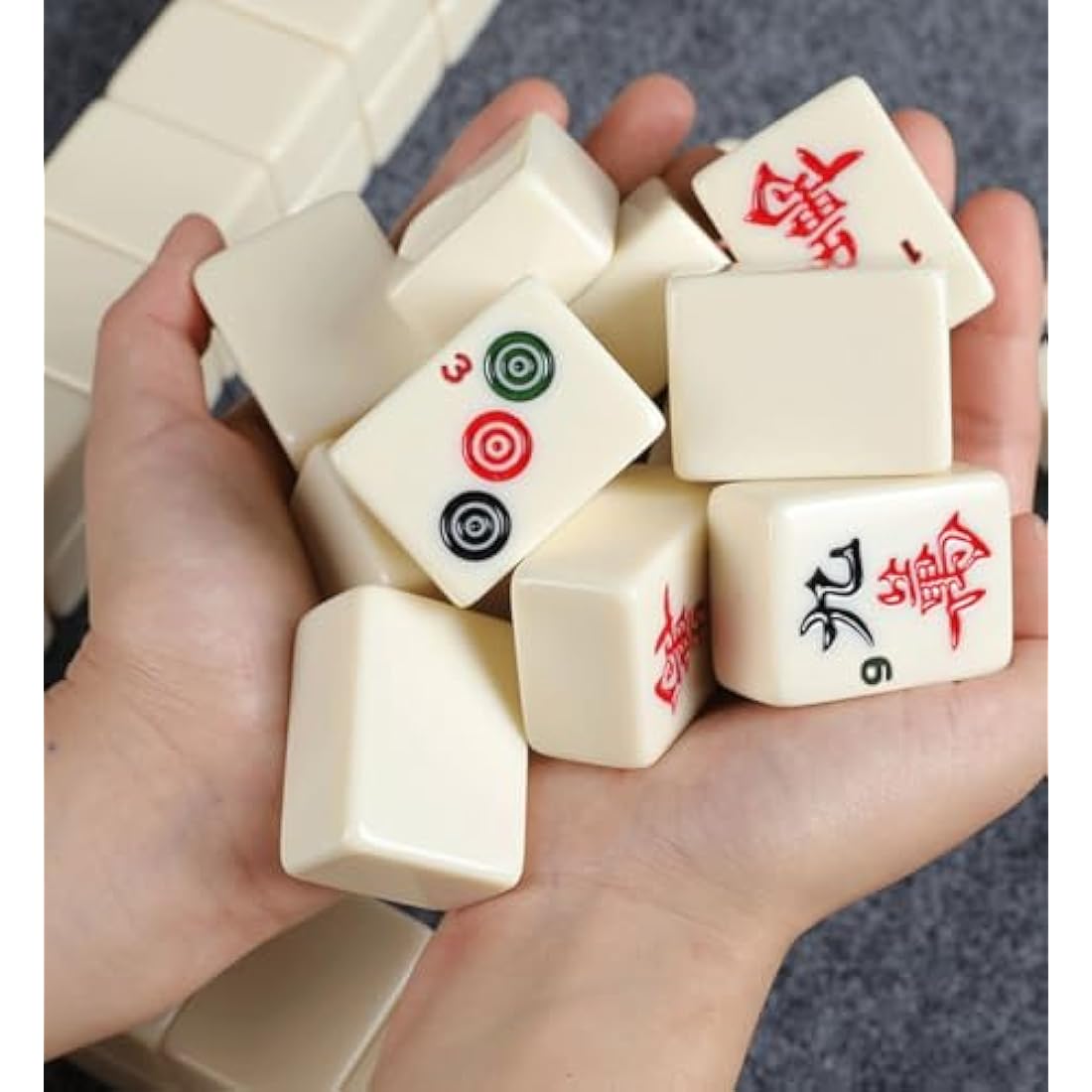 Jolof Store Chinese Mahjong Set | 144 Large Melamine Tiles with Case