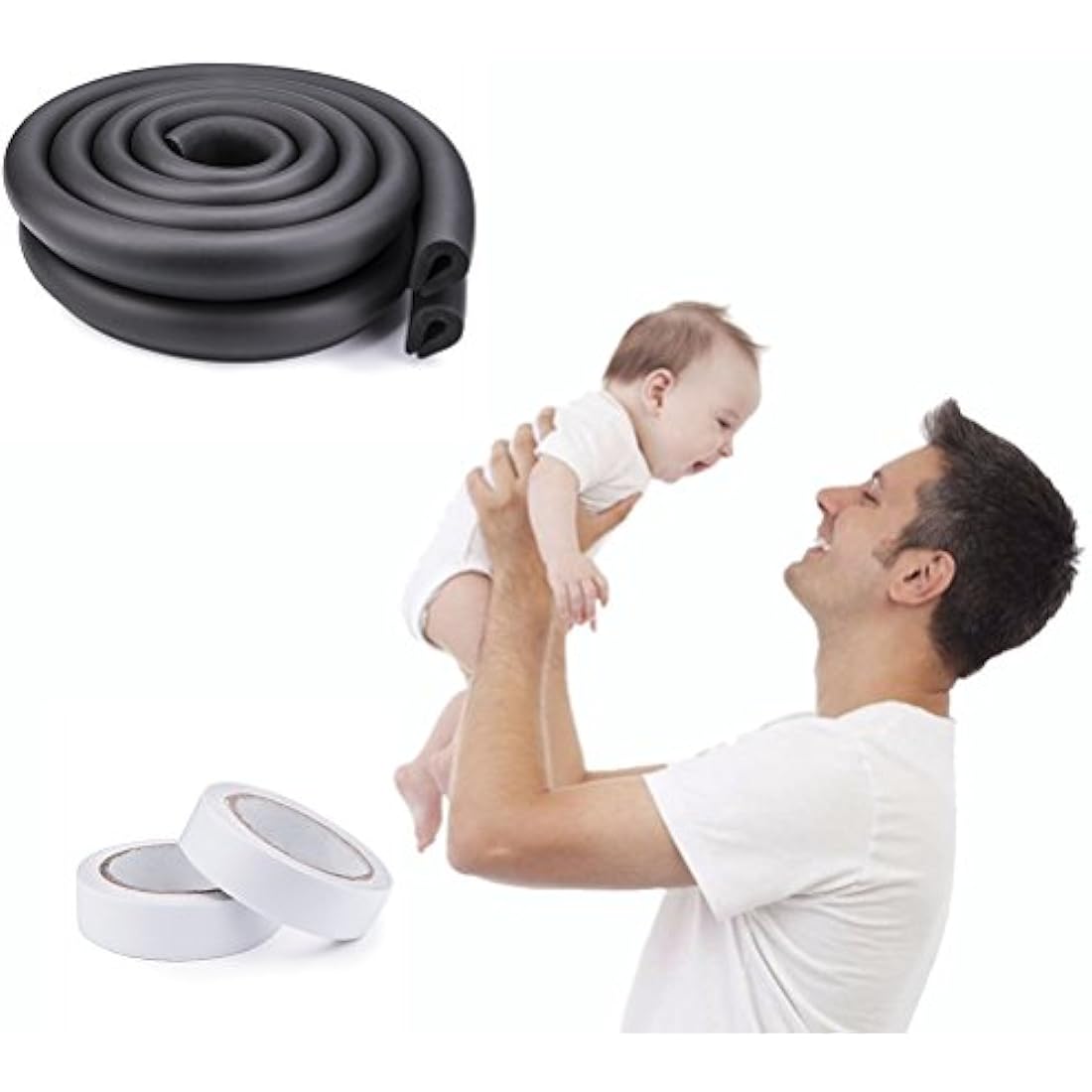 Vicloon Baby Edge Protectors – 4M Soft Foam Safety Strip, Black
