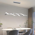 Mikeru Modern Wave LED Pendant Light | Dimmable Chrome Island Chandelier