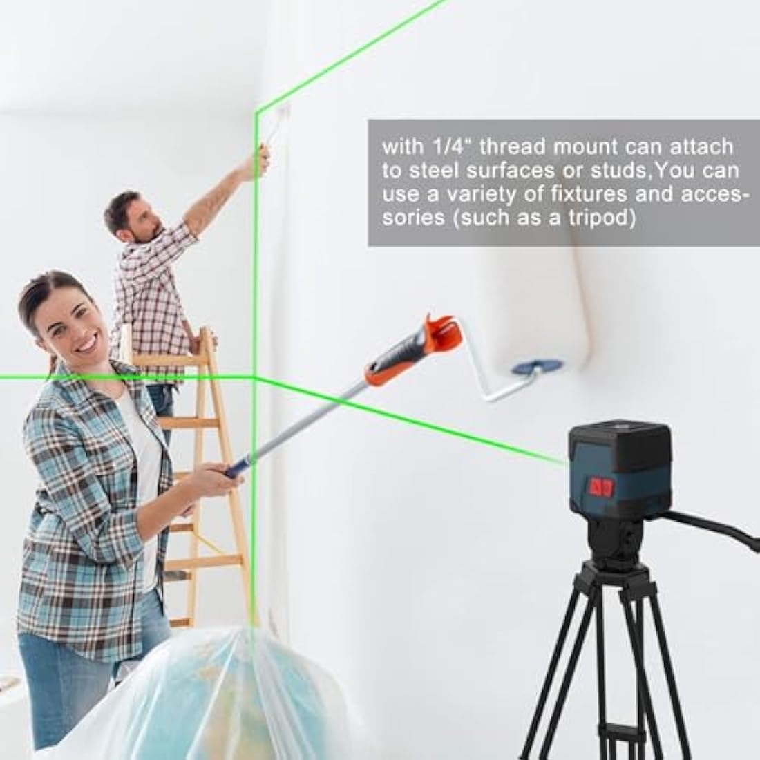 RockSeed Green Laser Level – Self-Leveling Cross Line with IP54 Protection