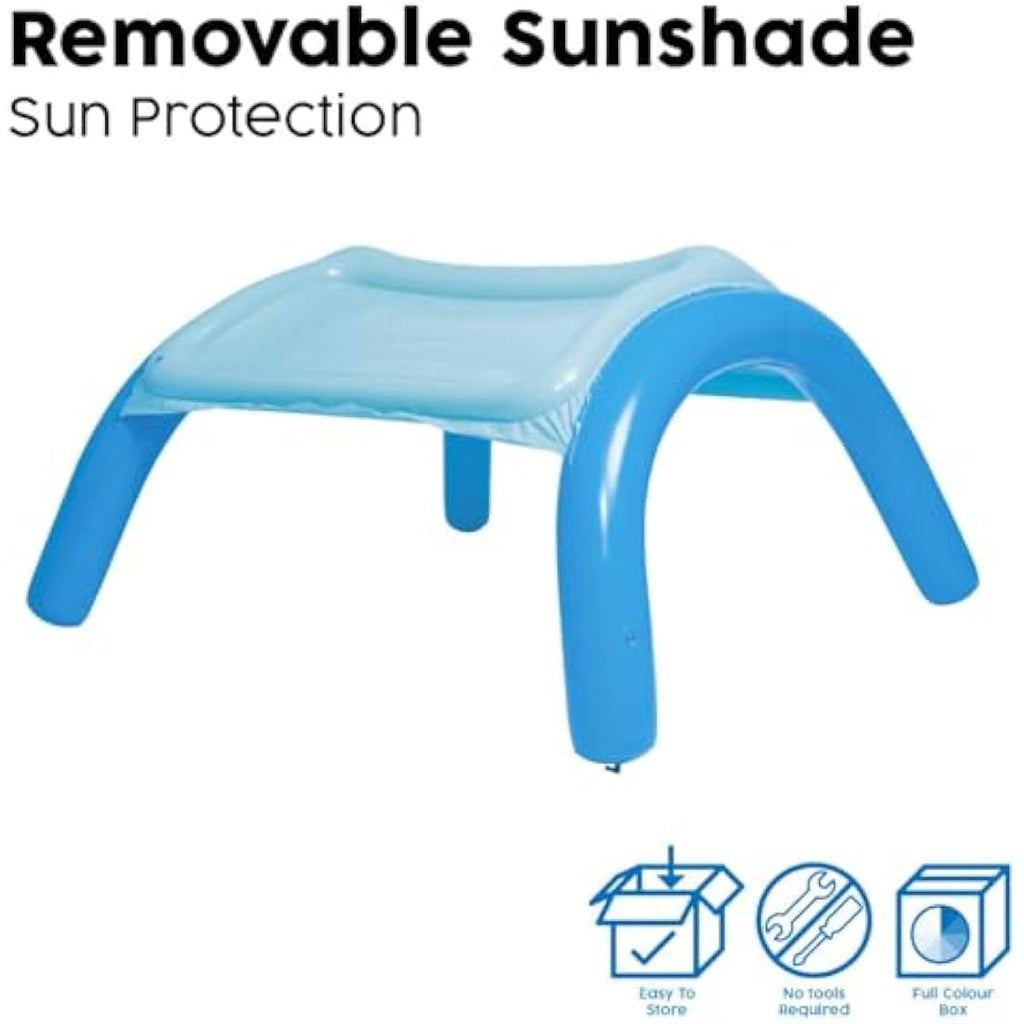 Bestway Inflatable Kids Paddling Pool with Detachable Sunshade Canopy