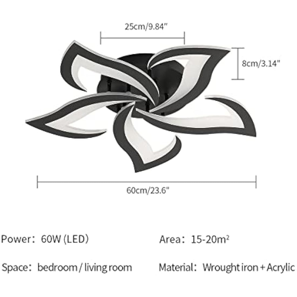 Riserva Modern Petal LED Ceiling Light | 60W Cool White Acrylic Lamp