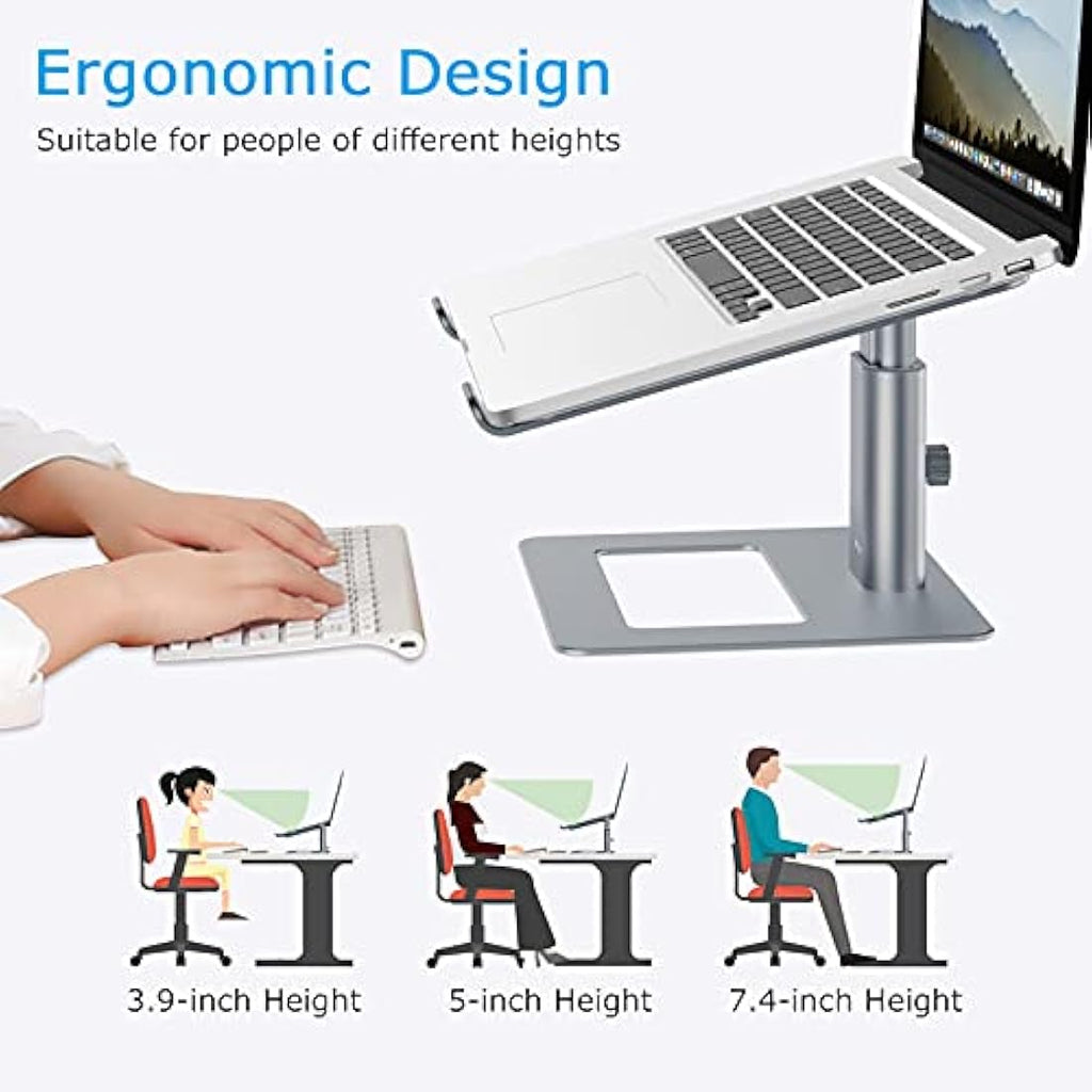 BoYata Laptop Stand – Height Adjustable Ergonomic Cooling Riser for 10-17"