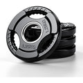 PhysKcal Olympic Weight Plates | Rubber Coated Cast Iron Tri-Grip Discs