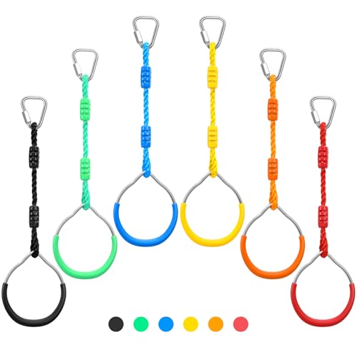 PELLOR Kids Monkey Bars & Gymnastic Rings – Backyard Ninja Training Set