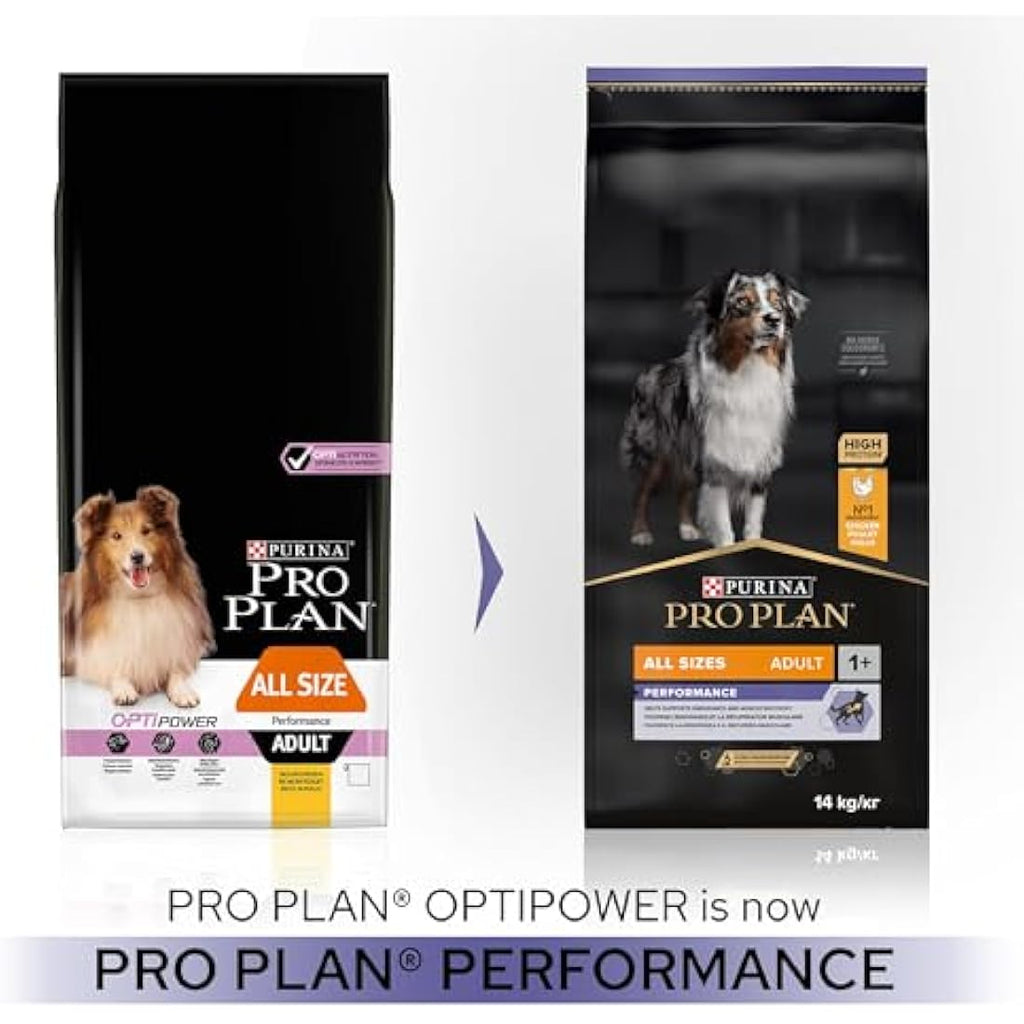 Purina Pro Plan Adult Performance Chicken Dry Dog Food - 14kg Bag