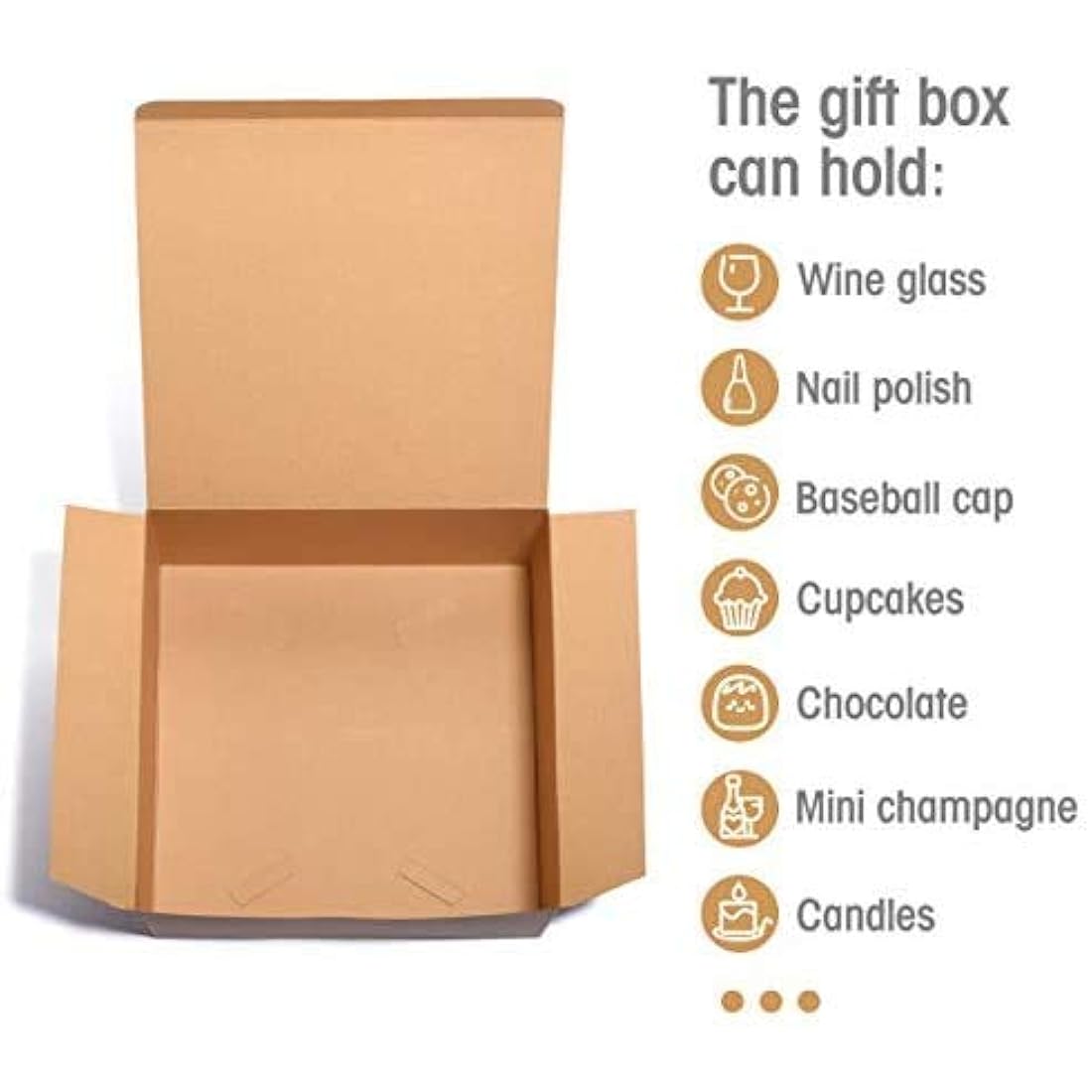 Switory Kraft Paper Gift Boxes - 25pc Brown Cardboard Bridesmaid Boxes