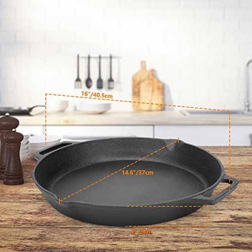 Onlyfire 13.8" Cast Iron BBQ Grill Pan – Pre-Seasoned Pizza & Frying Pan