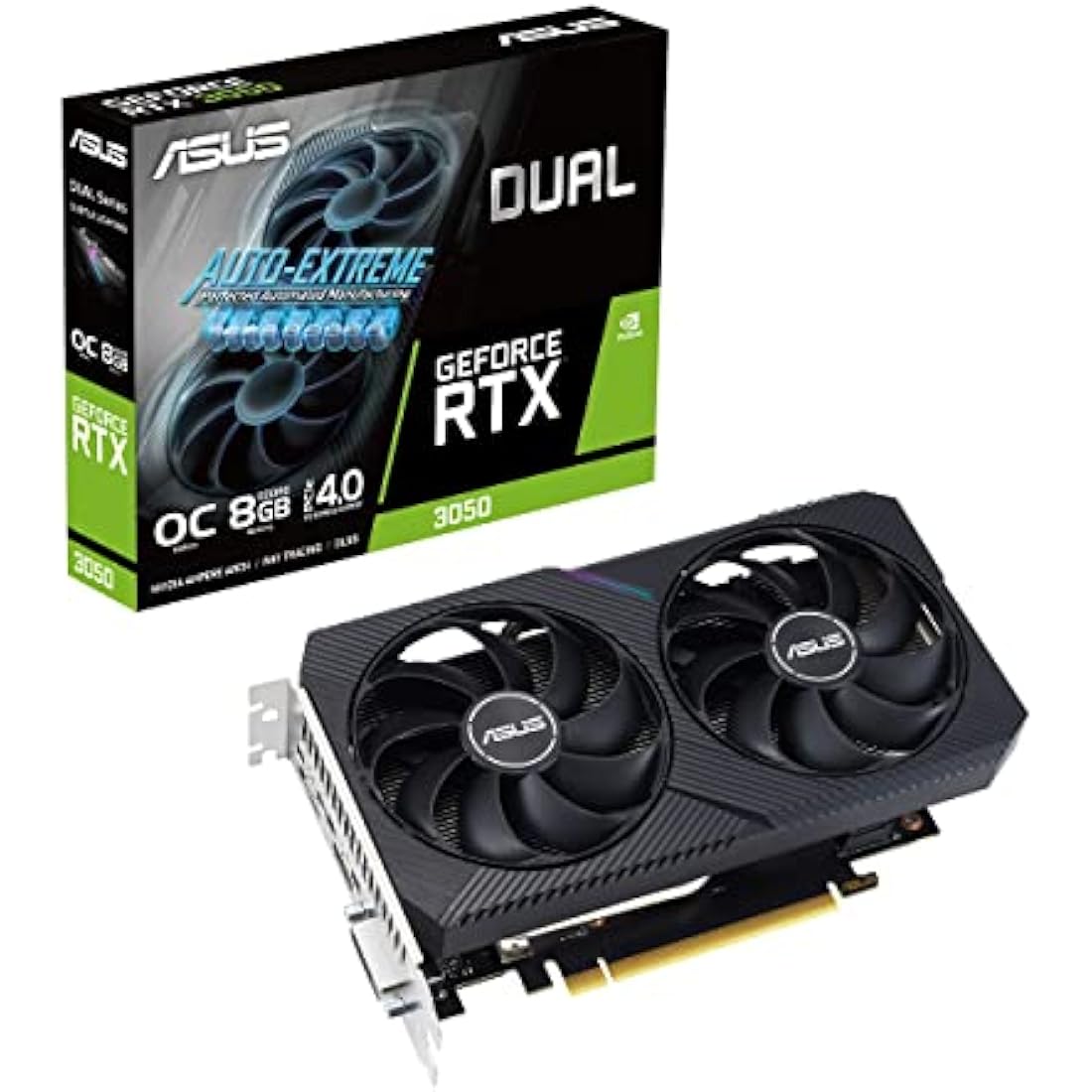 ASUS Dual NVIDIA GeForce RTX 3050 OC Edition 8GB GDDR6 Graphics Card