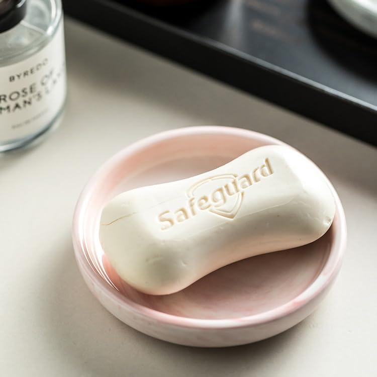 Round Marble Soap Tray, Small Ceramic Soap Dish, Cute Trinket Plate Pink - image 2