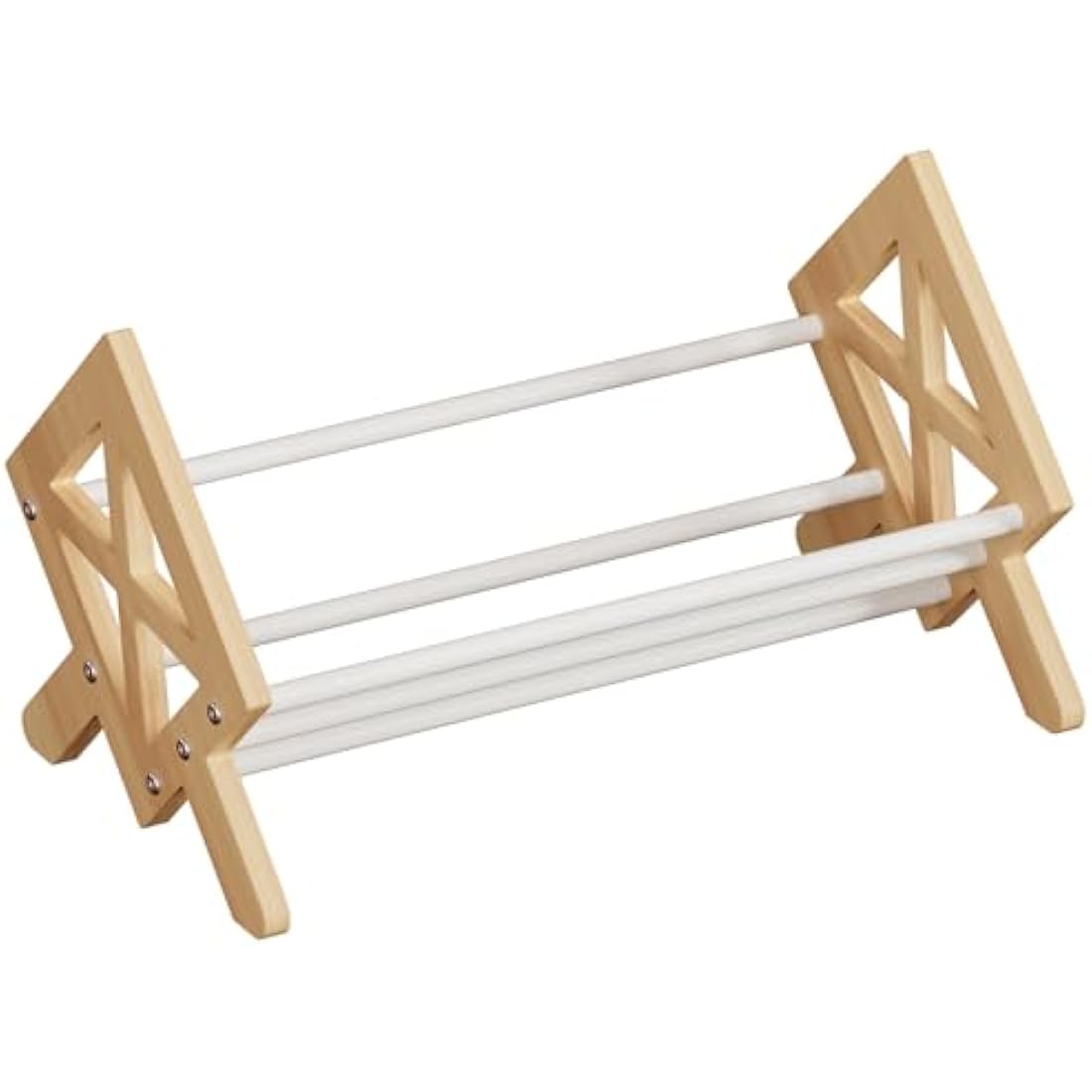 Oak Wood Desktop Bookshelf – V-Shaped Tilting Bookcase