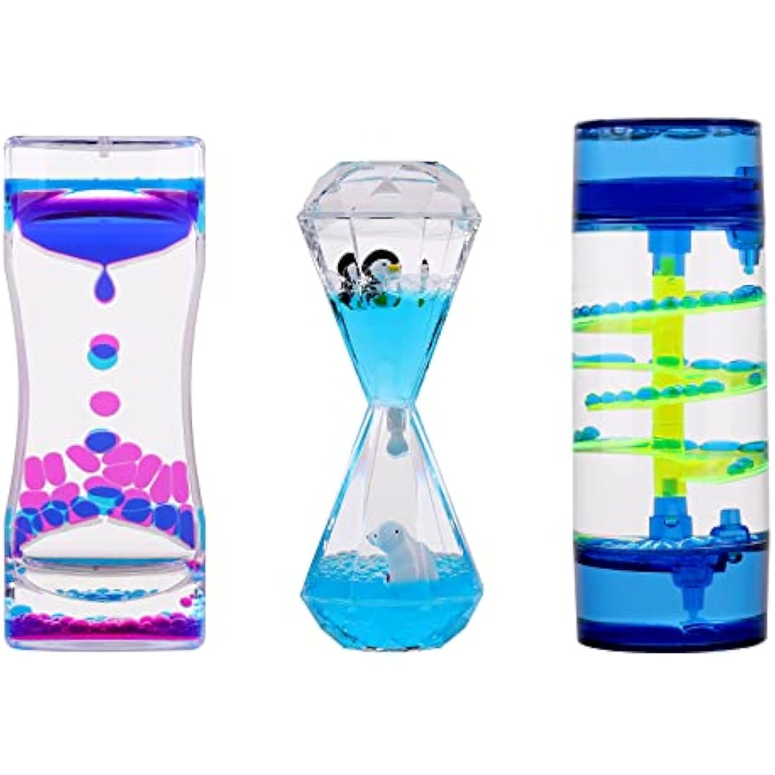 Jolof Store Liquid Motion Bubbler Sensory Toy - 3 Pack Calming Timer