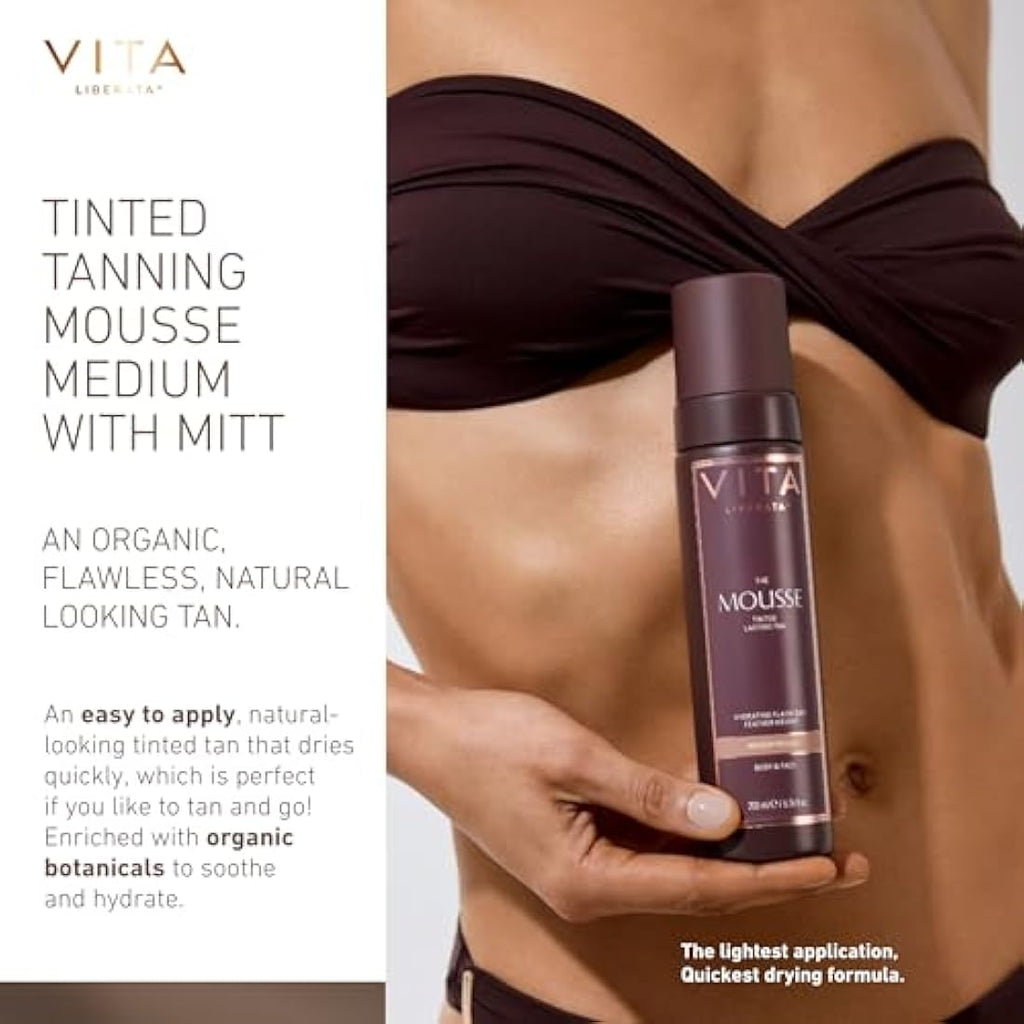 Vita Liberata Tinted Tanning Mousse Medium 200ml & Mitt Bundle