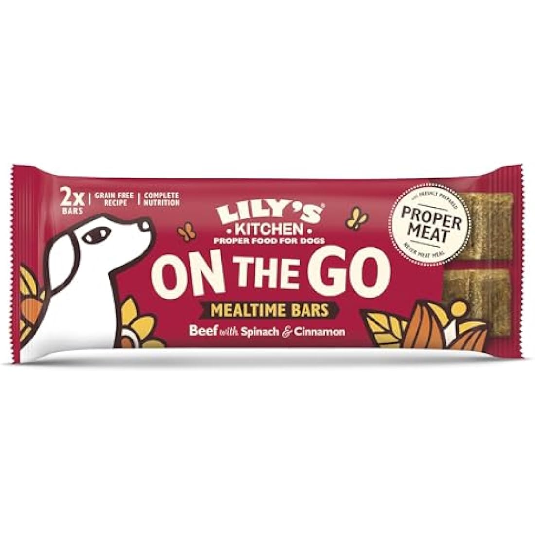 Lily's Kitchen Beef On the Go Bars | Grain-Free Dog Treats - 16 x 40g