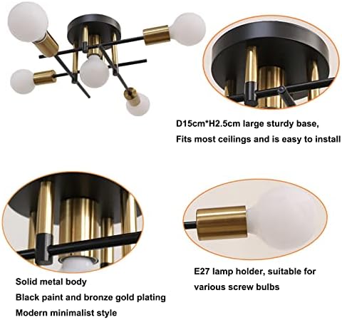 Modern Sputnik Chandelier – 5-Light Industrial Ceiling Light