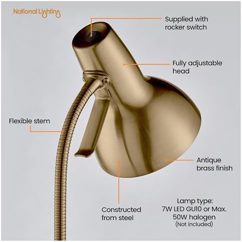 Gooseneck Desk Lamp with USB Port – LED Bedside Light