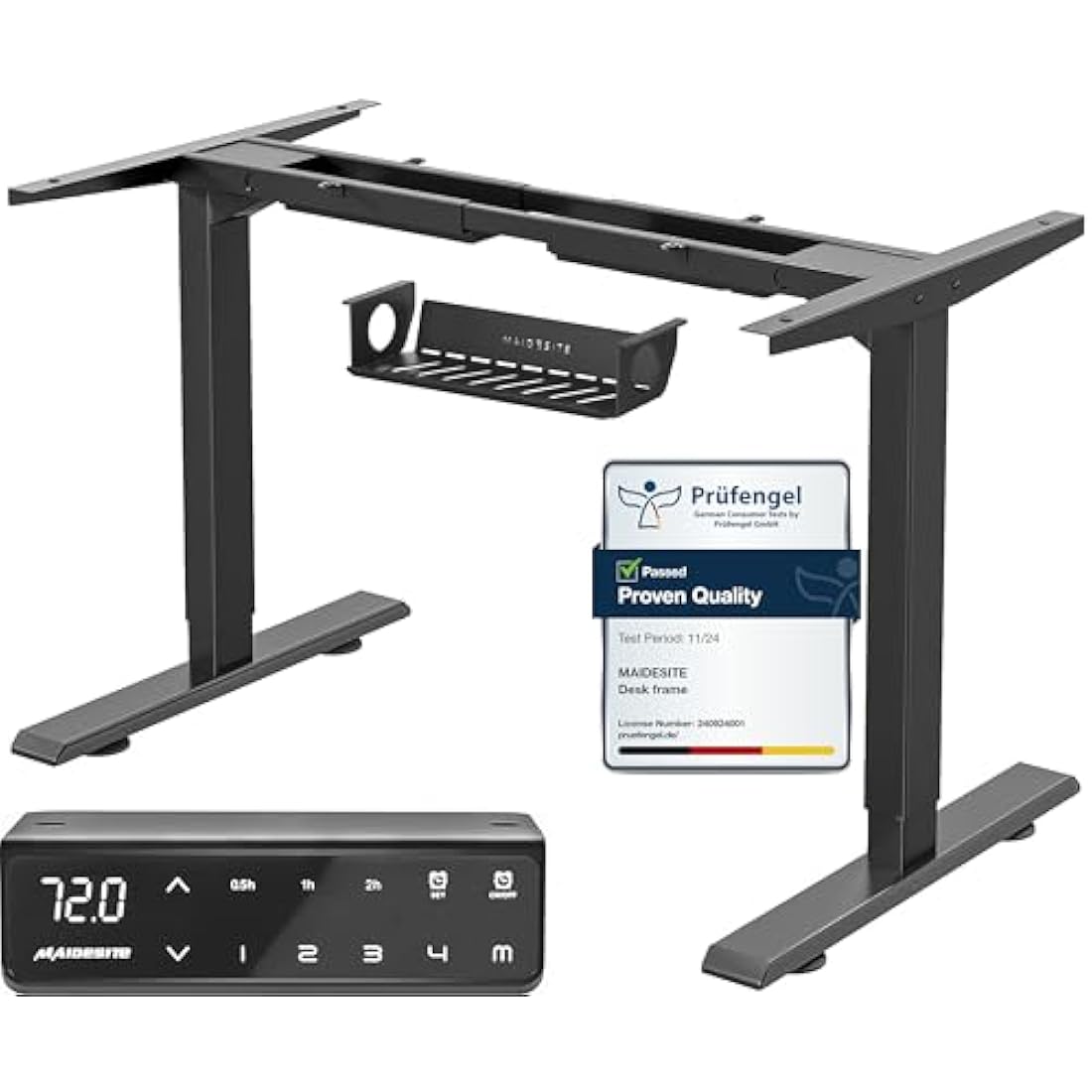 MAIDeSITe Dual Motor Standing Desk Frame – T2 Pro Ergonomic Black