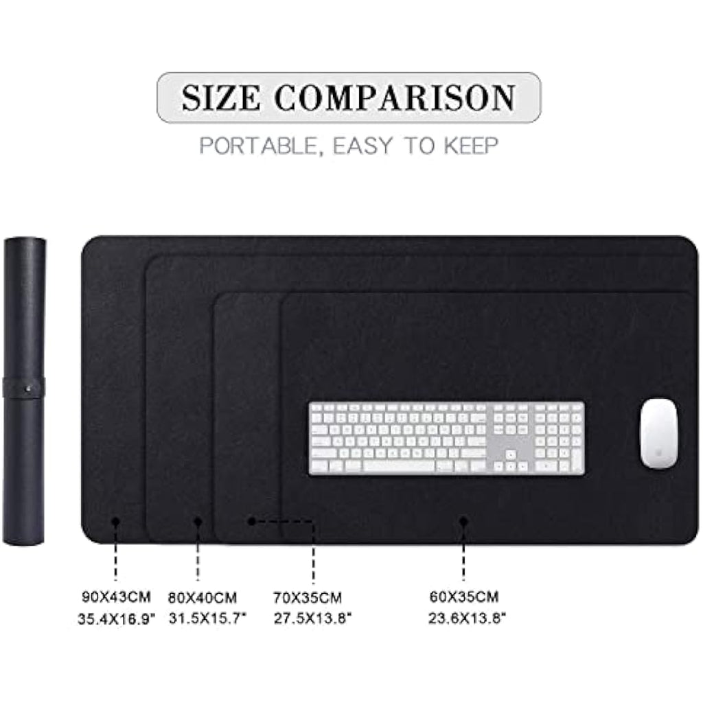 DOBAOJIA Large Desk Pad | Waterproof PU Leather Mouse Mat - Black