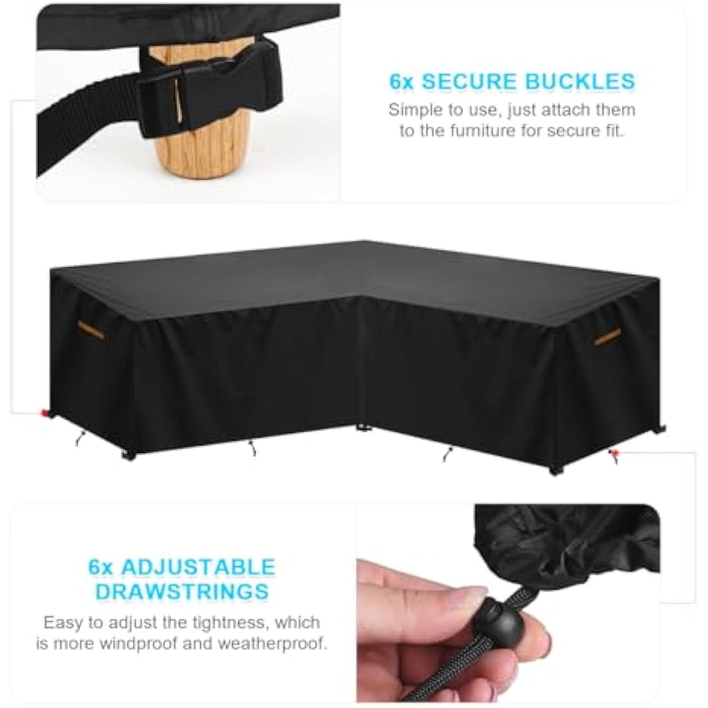 SanGlory V-Shape Garden Furniture Cover | Waterproof 420D Oxford Fabric