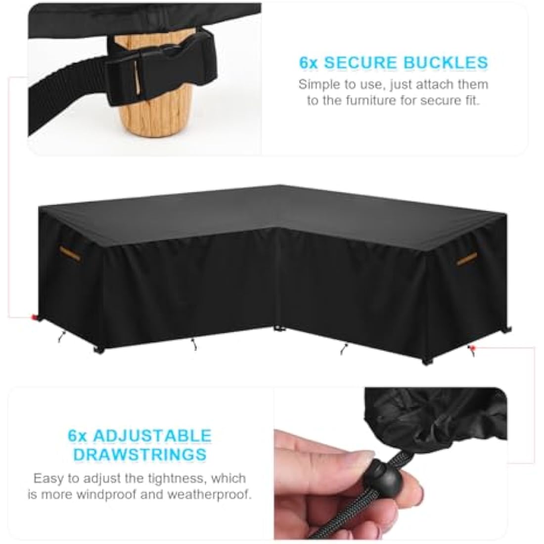 SanGlory V-Shape Garden Furniture Cover | Waterproof 420D Oxford Fabric