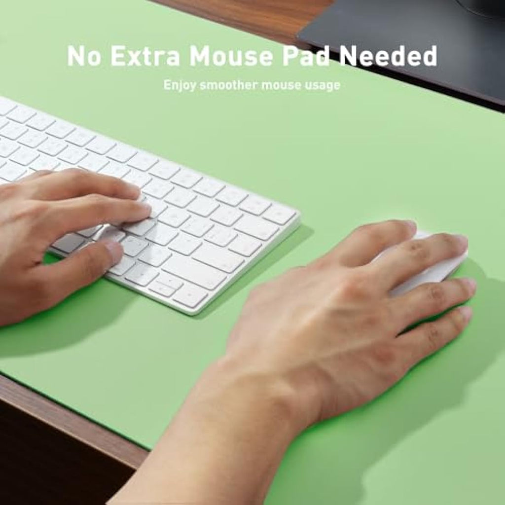 Aothia PU Leather Desk Mat – Waterproof Non-Slip Mouse Pad, Foam Green