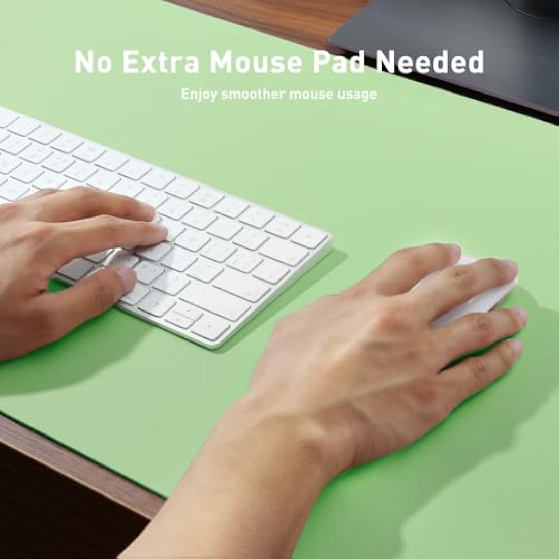 Aothia PU Leather Desk Mat – Waterproof Non-Slip Mouse Pad, Foam Green