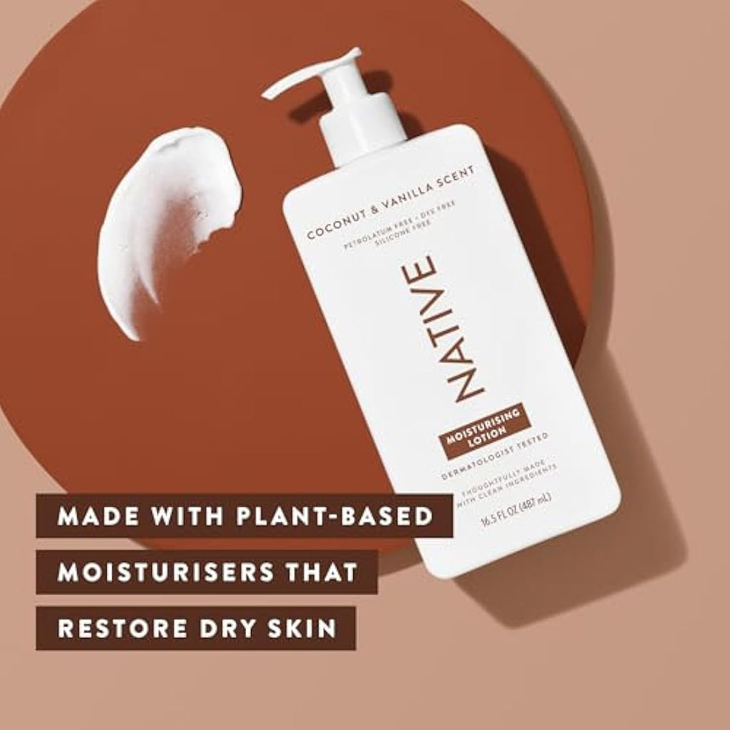 Native Coconut & Vanilla Body Lotion - Shea Butter Moisturizer (3 Pack)