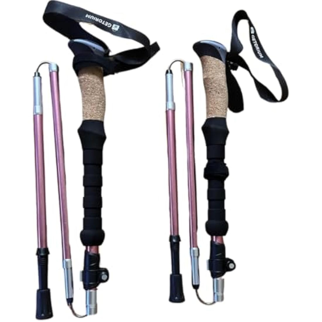 GETORIUM Trekking Poles – Aluminum 7075 Folding Hiking Sticks, Cork Grip