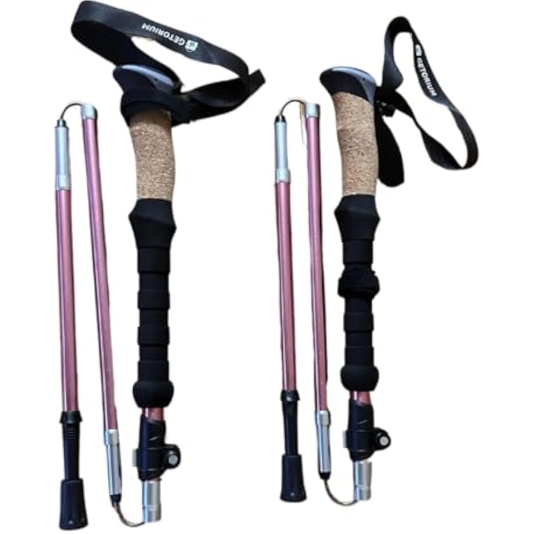 GETORIUM Trekking Poles – Aluminum 7075 Folding Hiking Sticks, Cork Grip