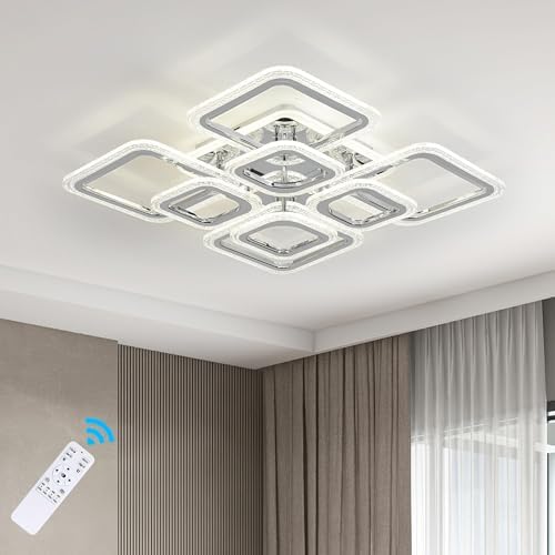Modern LED Ceiling Light – Dimmable Acrylic Flush Mount, 100W